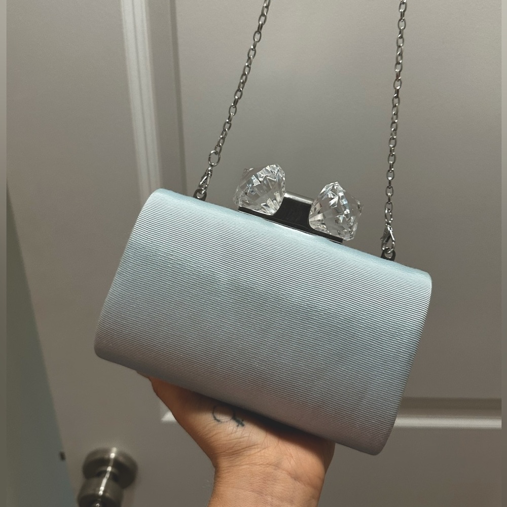 Blue fabric bridal crystal Ted Baker clutch
